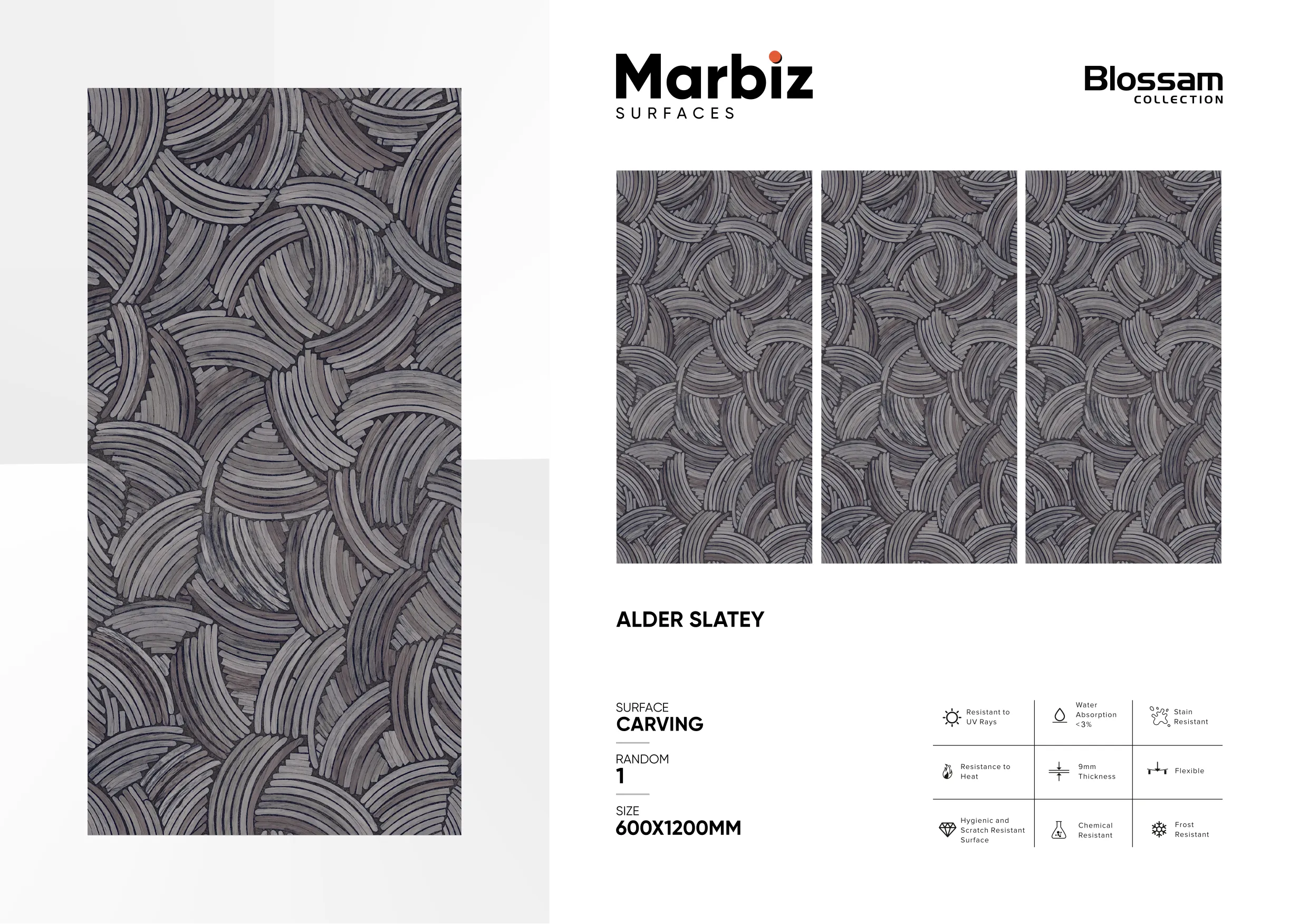 Blossam 600x1200mm Wood Carving 16
