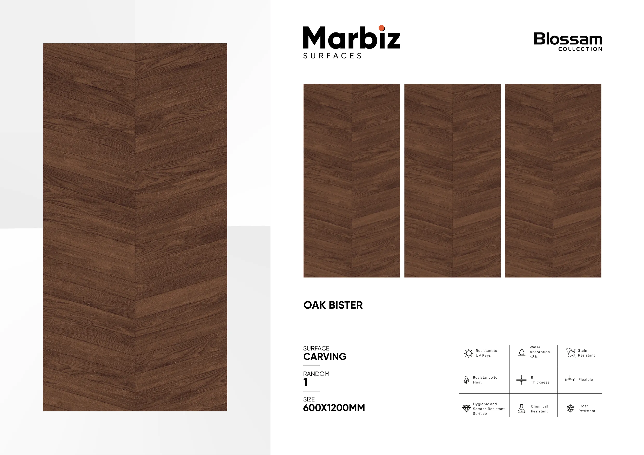Blossam 600x1200mm Wood Carving 84