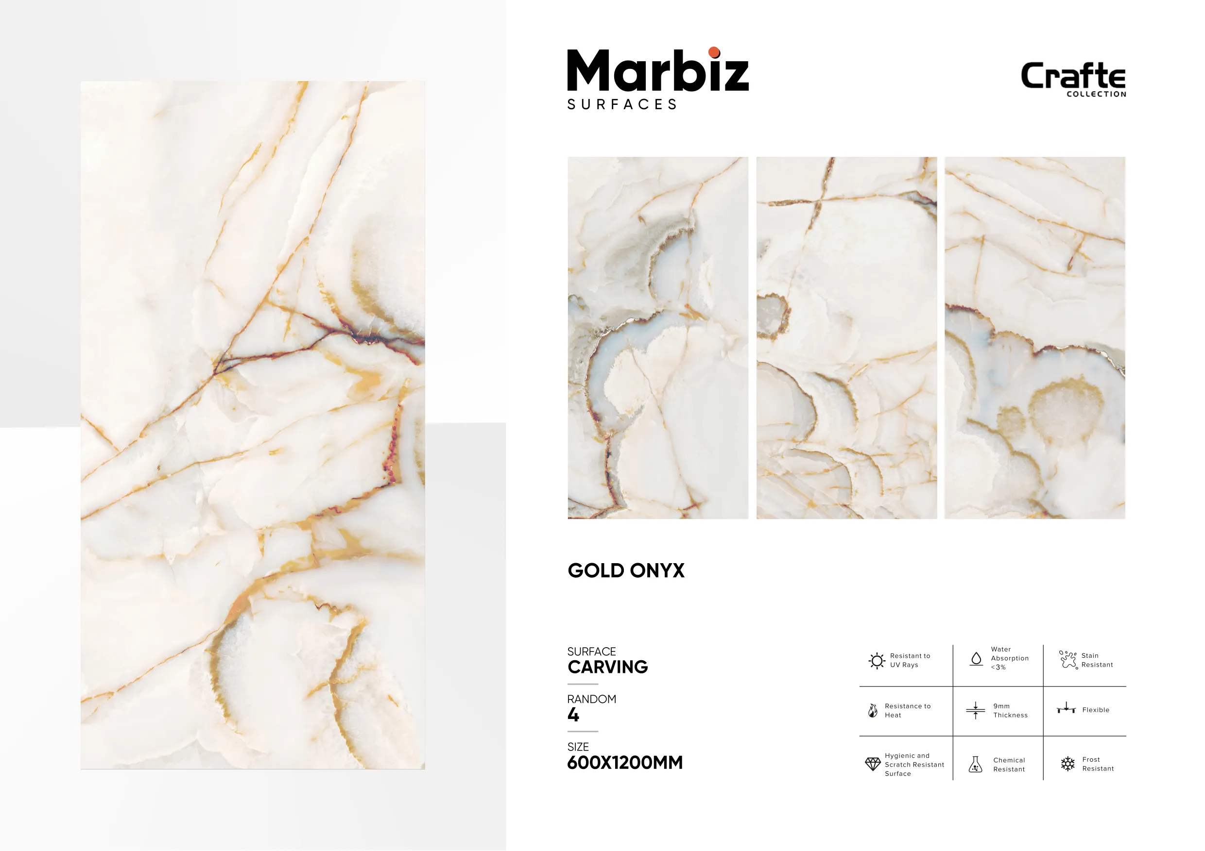 Crafte 600x1200mm White Carving 53