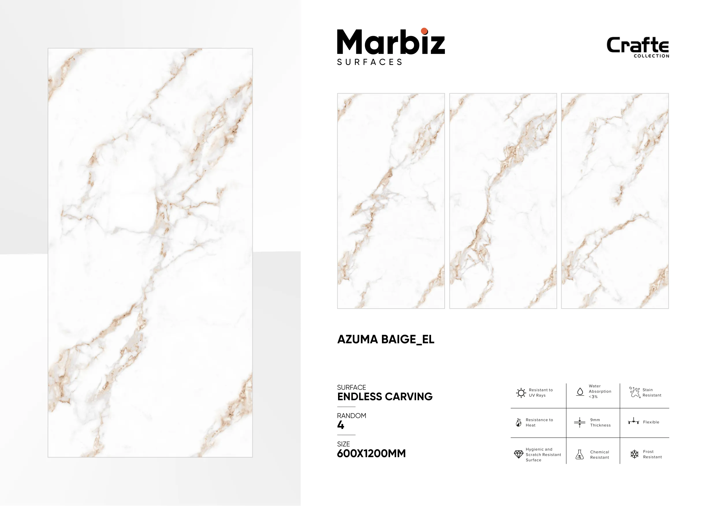 Crafte 600x1200mm White Endless 17