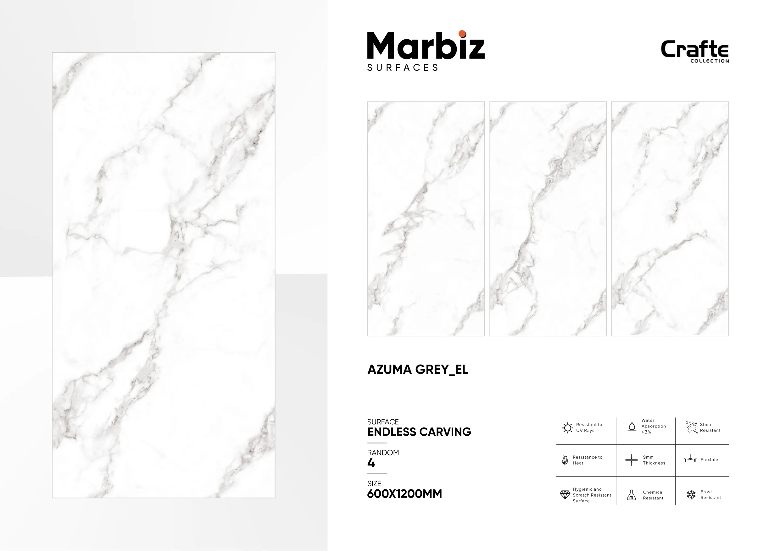 Crafte 600x1200mm White Endless 19