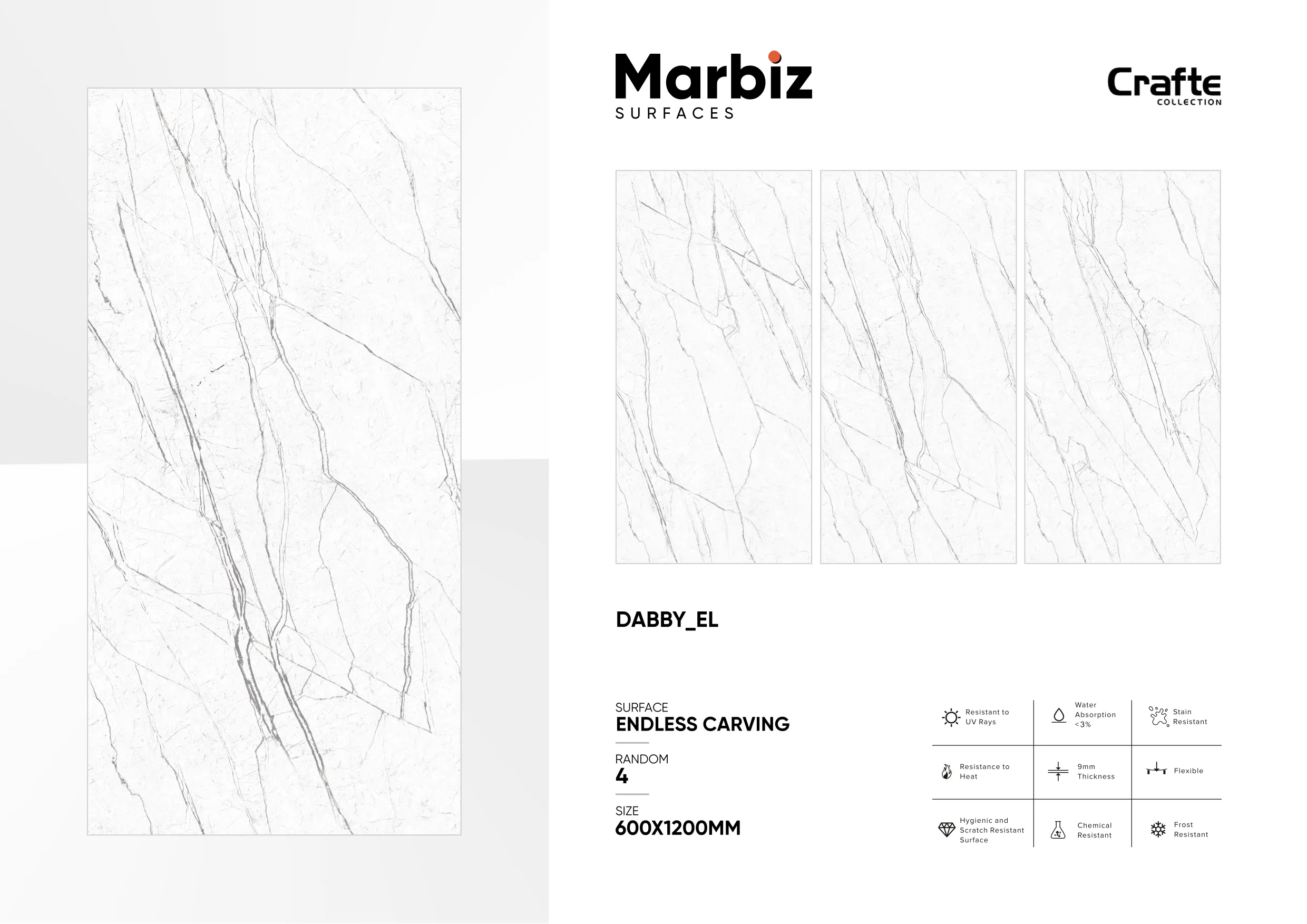 Crafte 600x1200mm White Endless 29