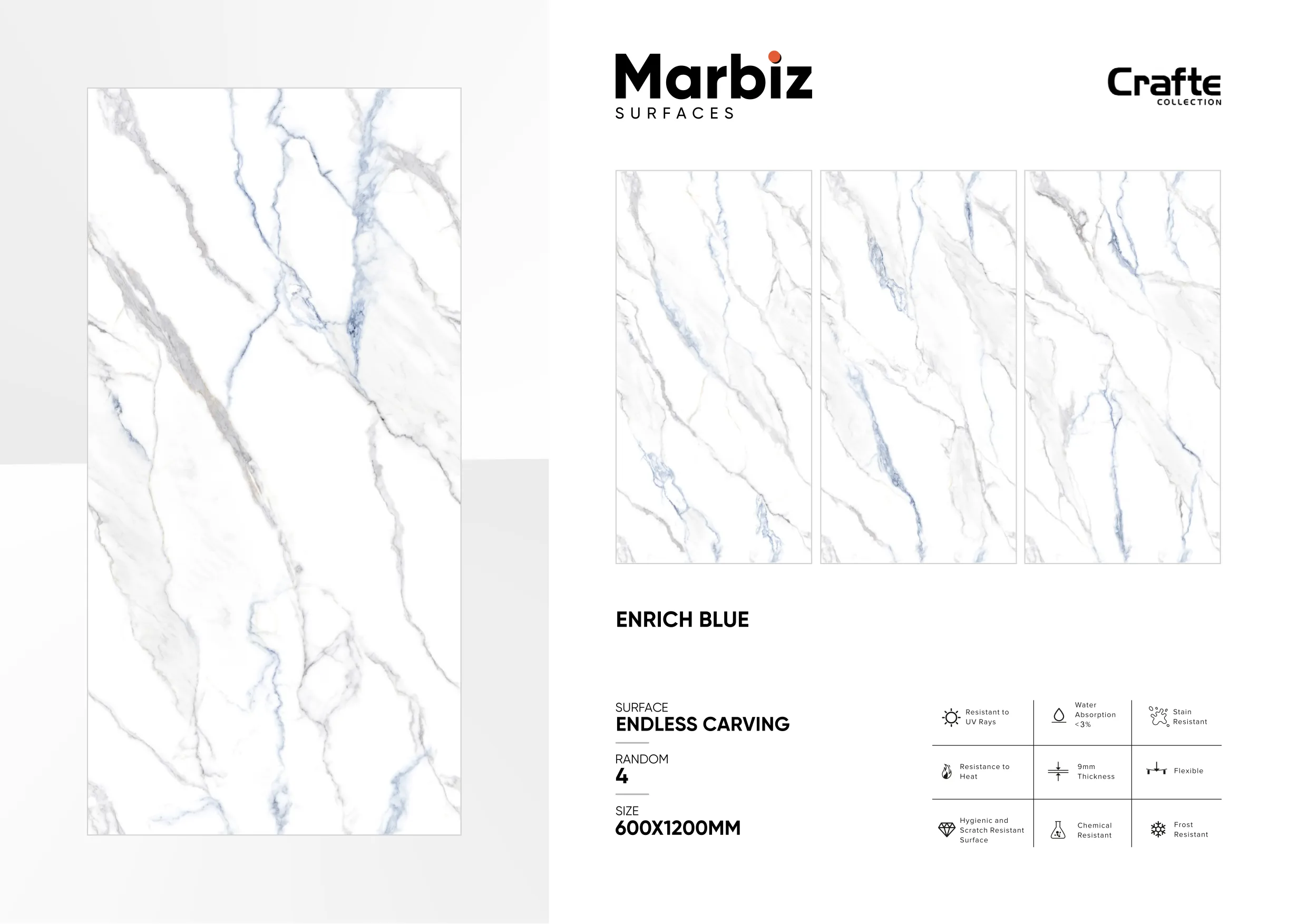 Crafte 600x1200mm White Endless 37