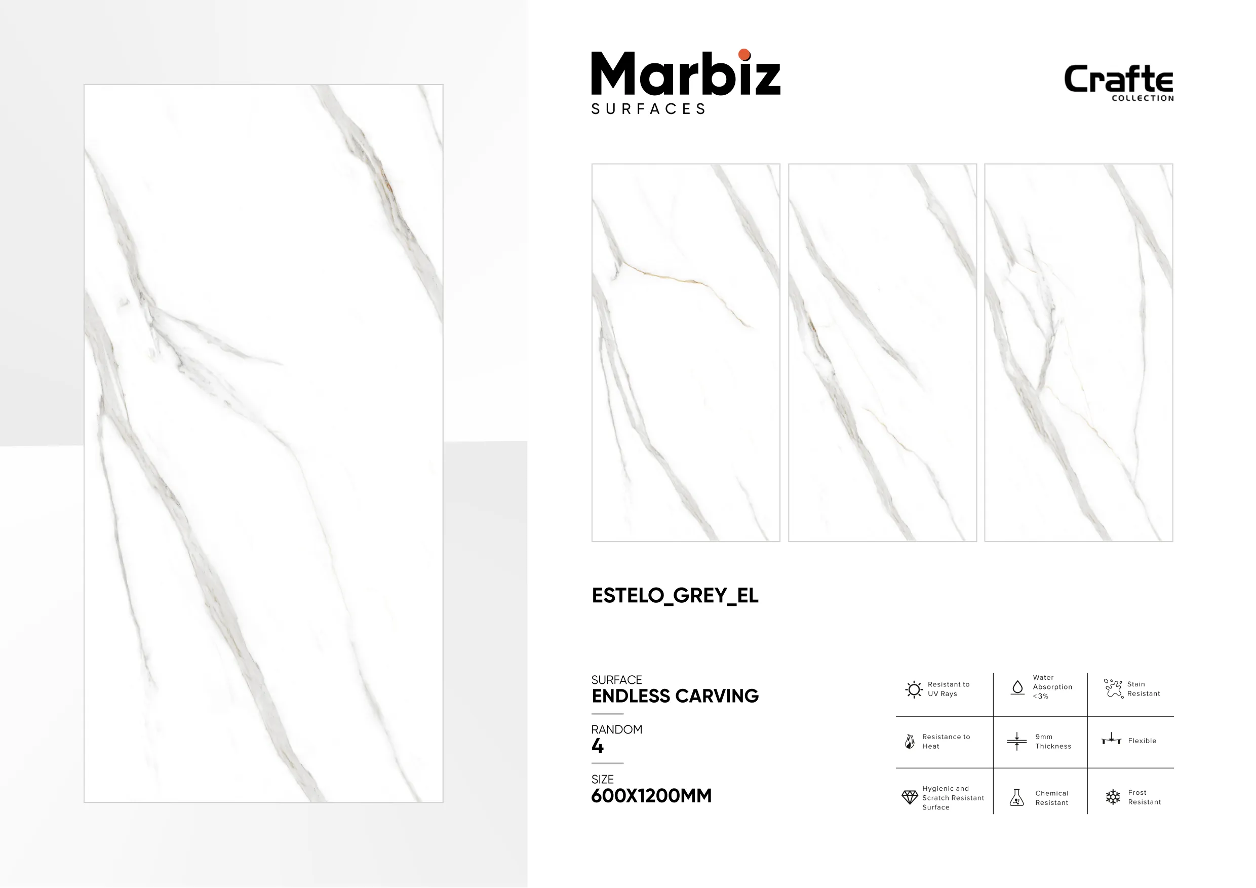 Crafte 600x1200mm White Endless 43
