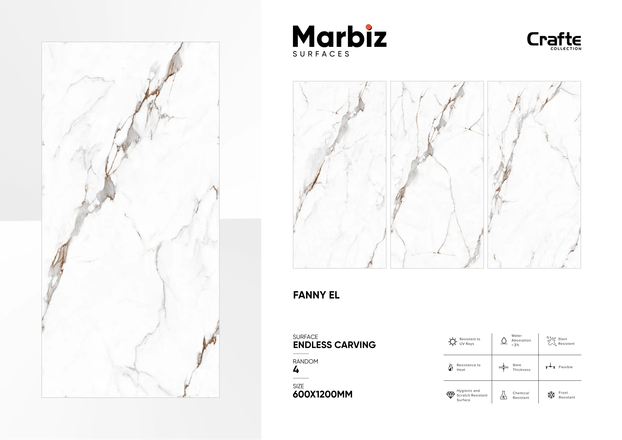 Crafte 600x1200mm White Endless 47
