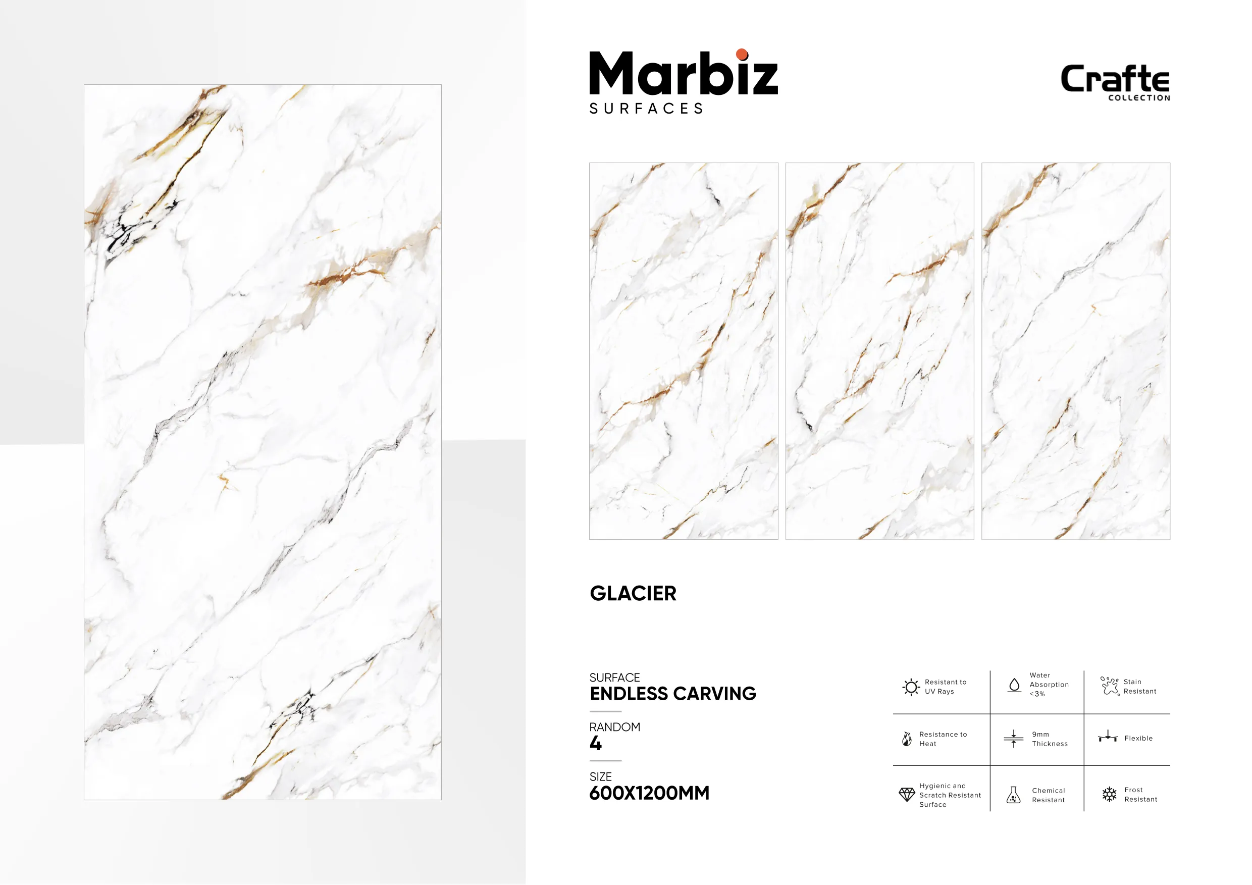 Crafte 600x1200mm White Endless 61