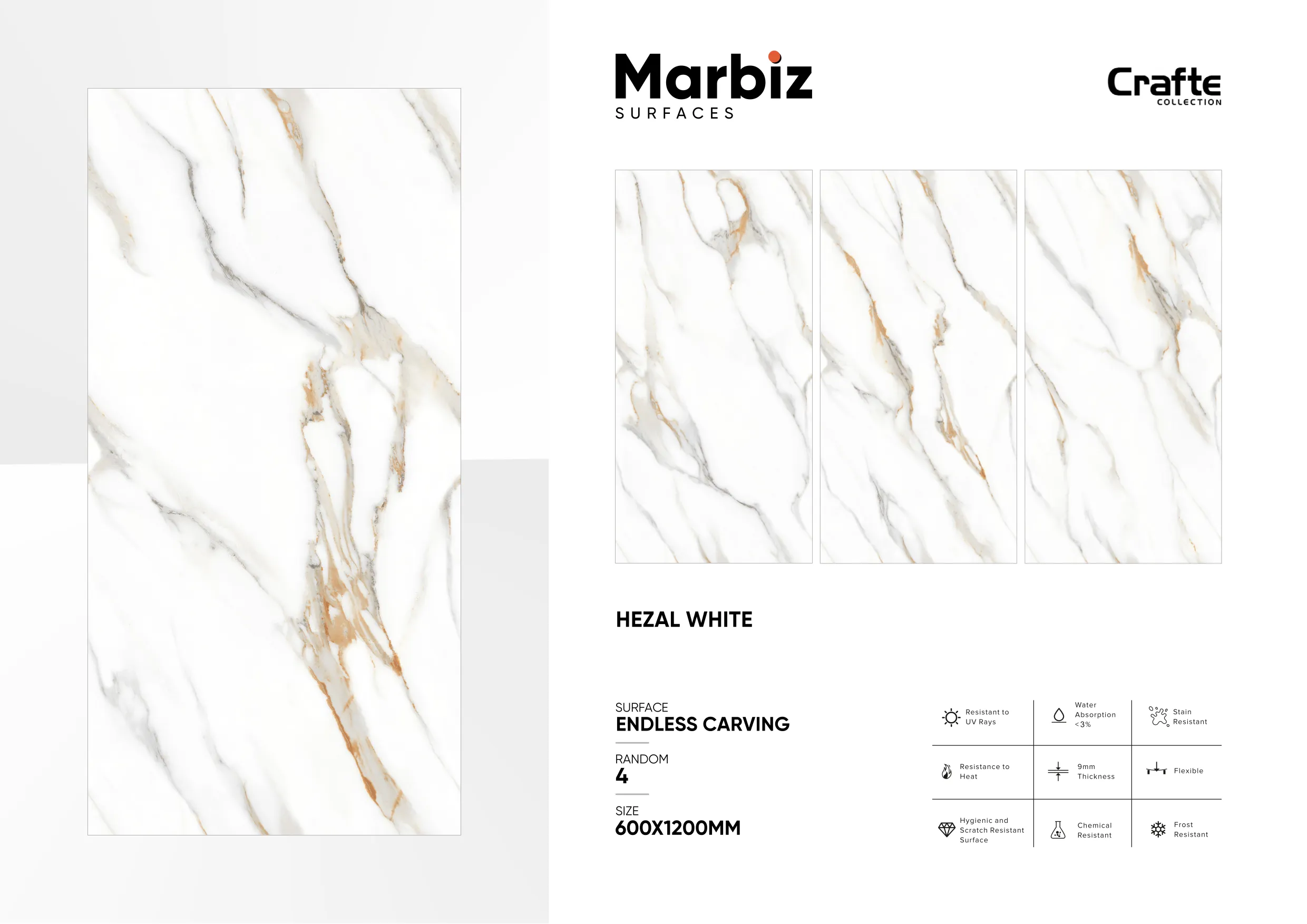 Crafte 600x1200mm White Endless 63