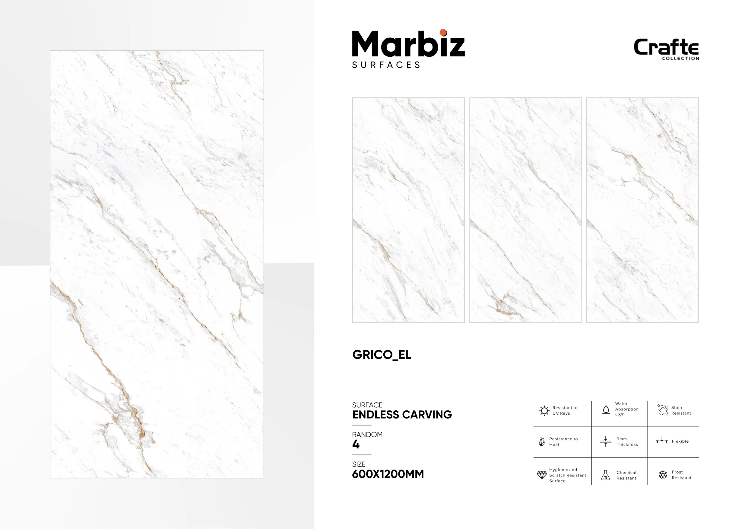 Crafte 600x1200mm White Endless 65