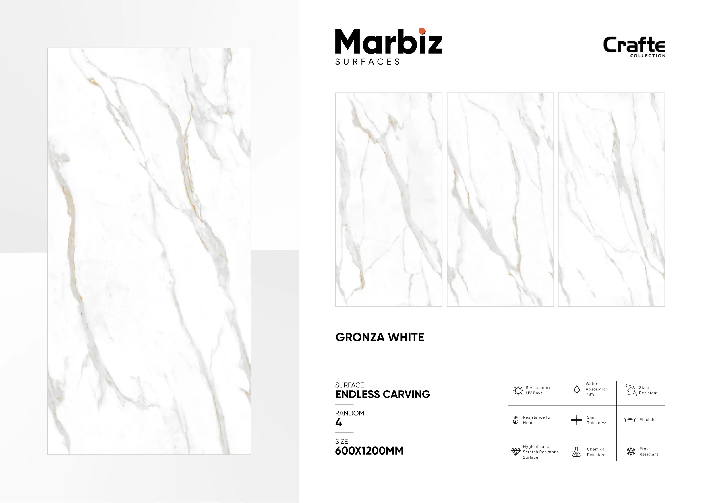 Crafte 600x1200mm White Endless 67