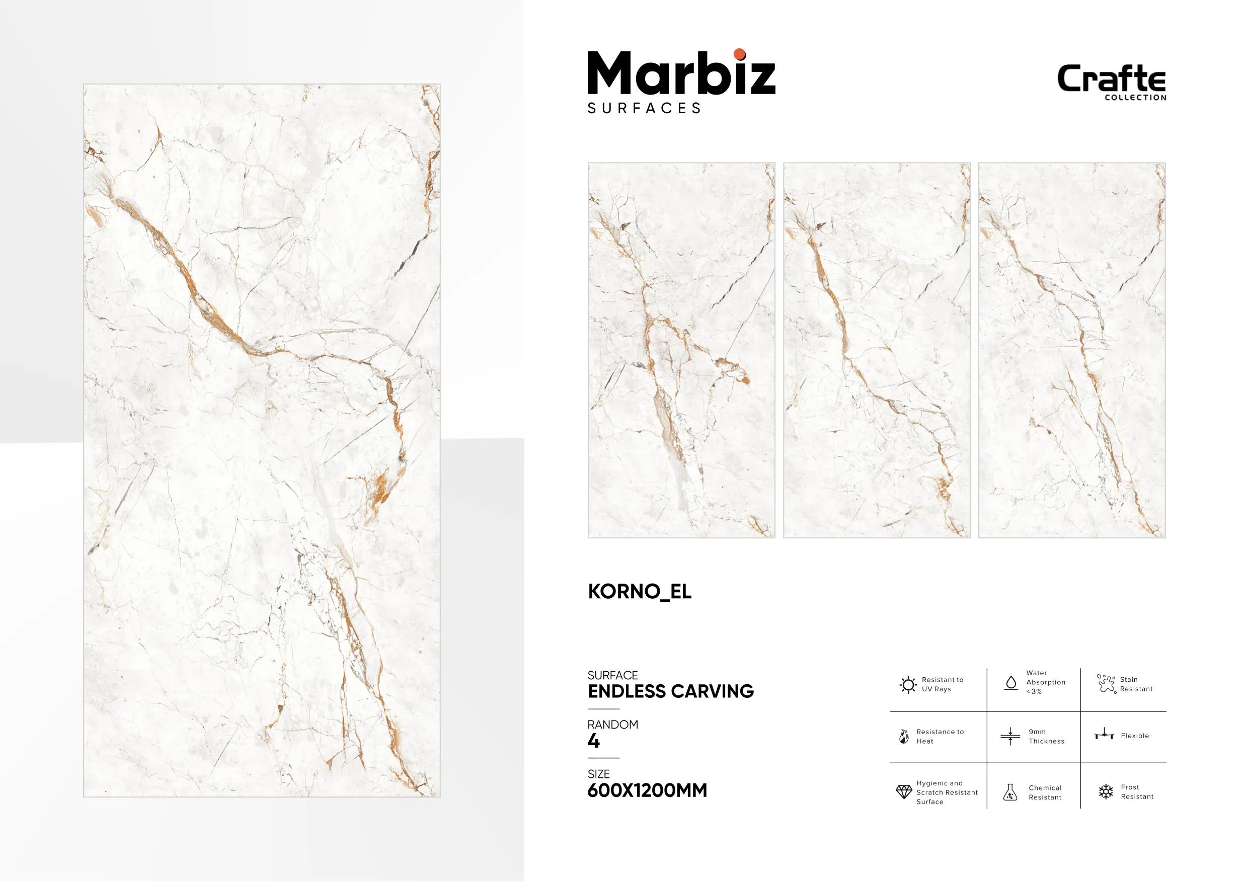 Crafte 600x1200mm White Endless 73