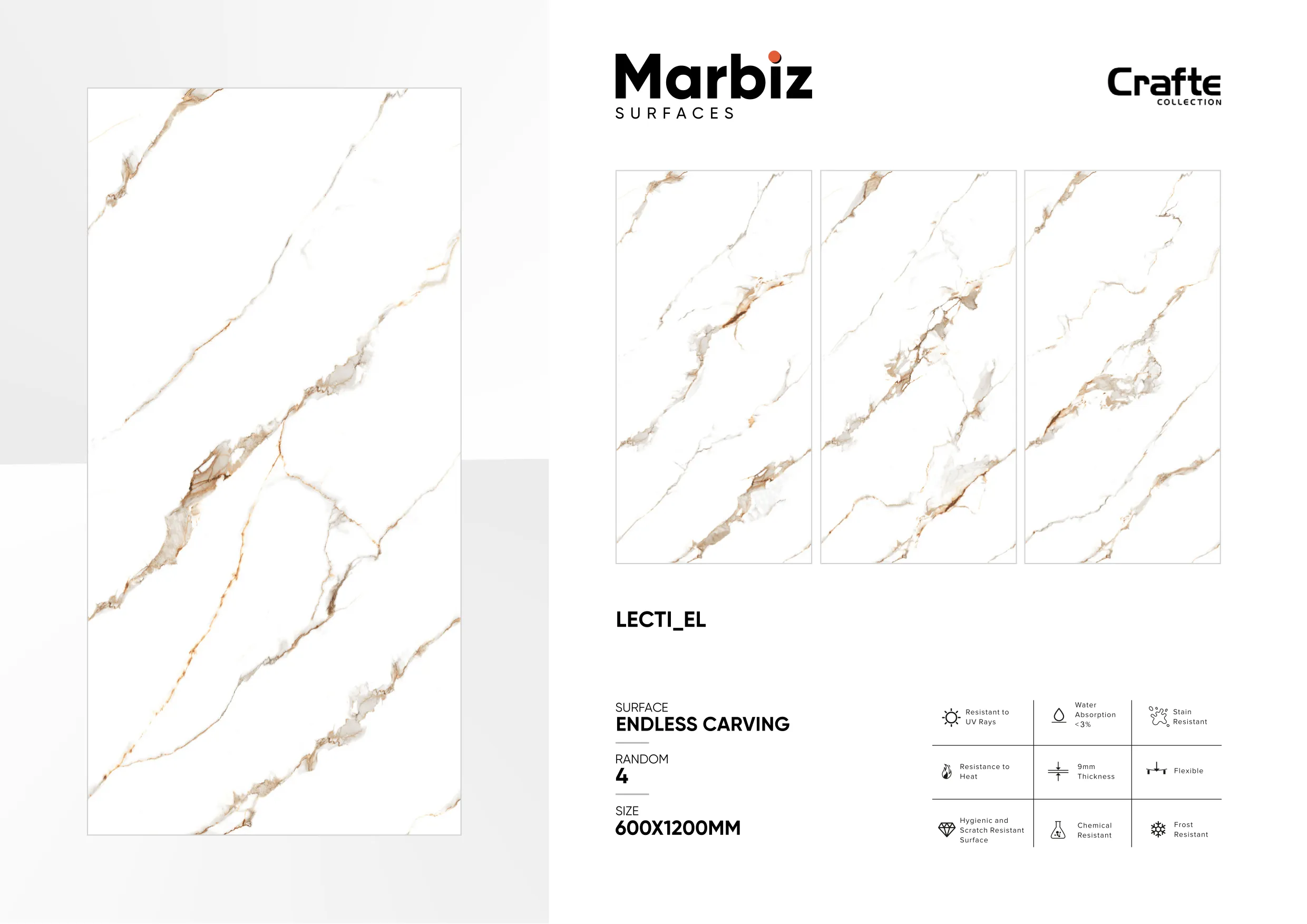 Crafte 600x1200mm White Endless 77