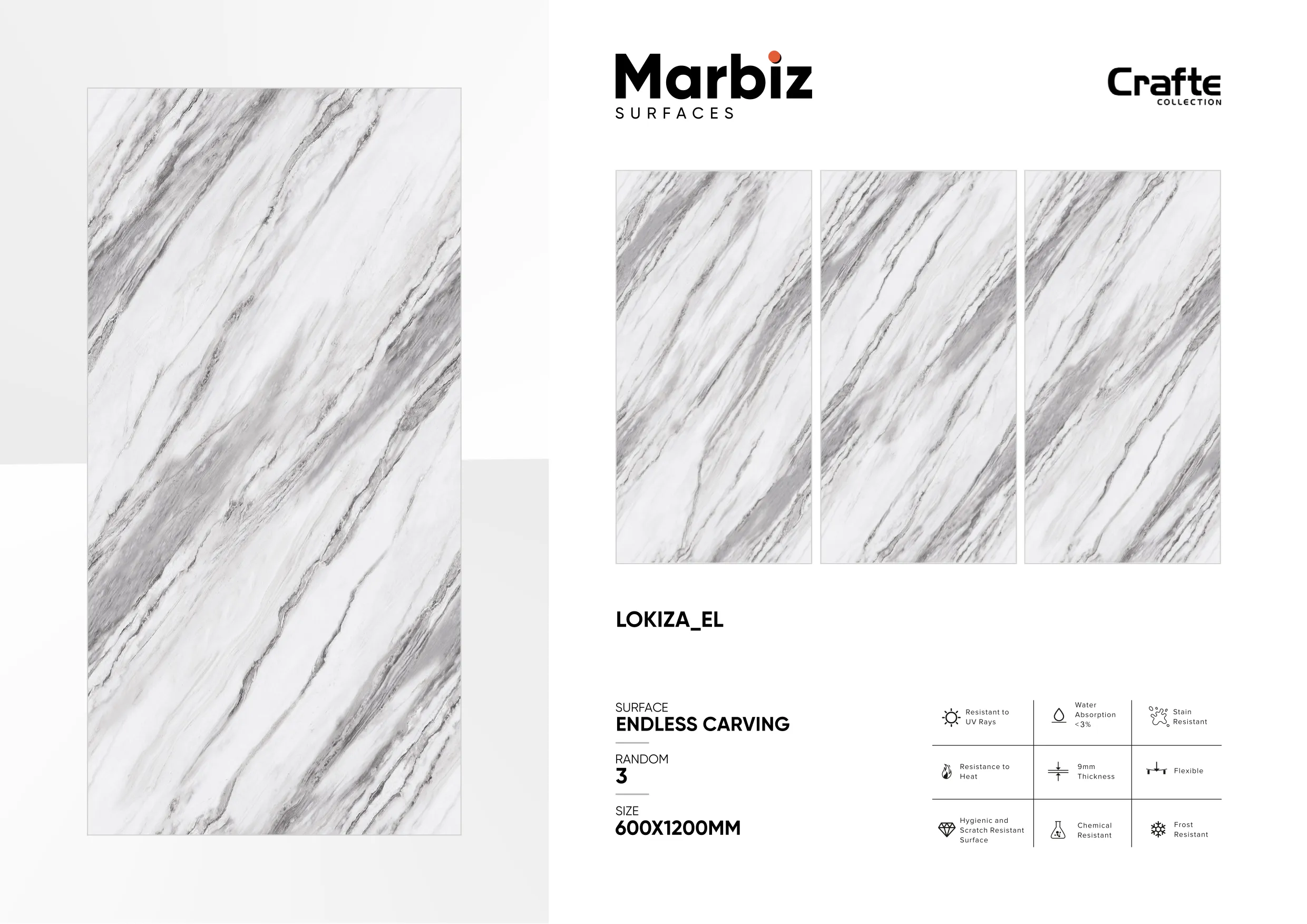 Crafte 600x1200mm White Endless 81