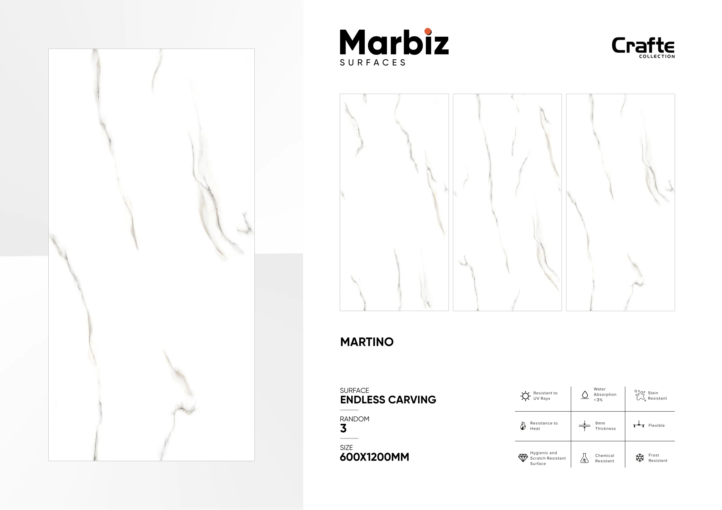 Crafte 600x1200mm White Endless 83