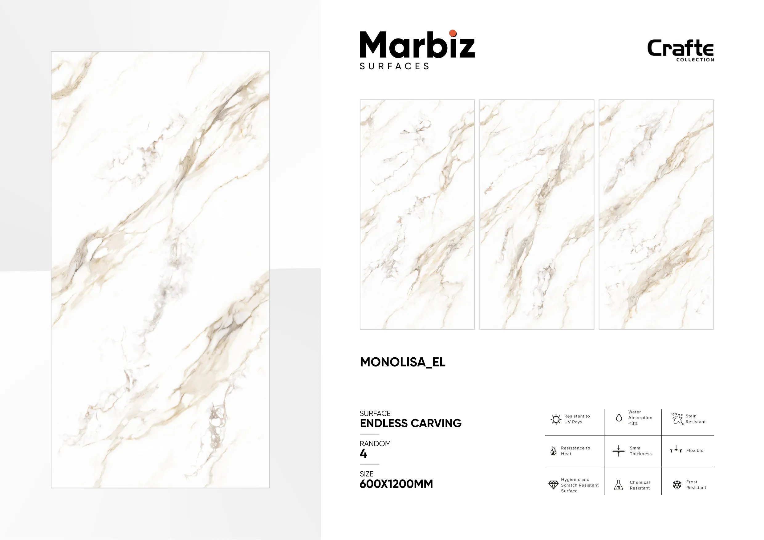 Crafte 600x1200mm White Endless 89