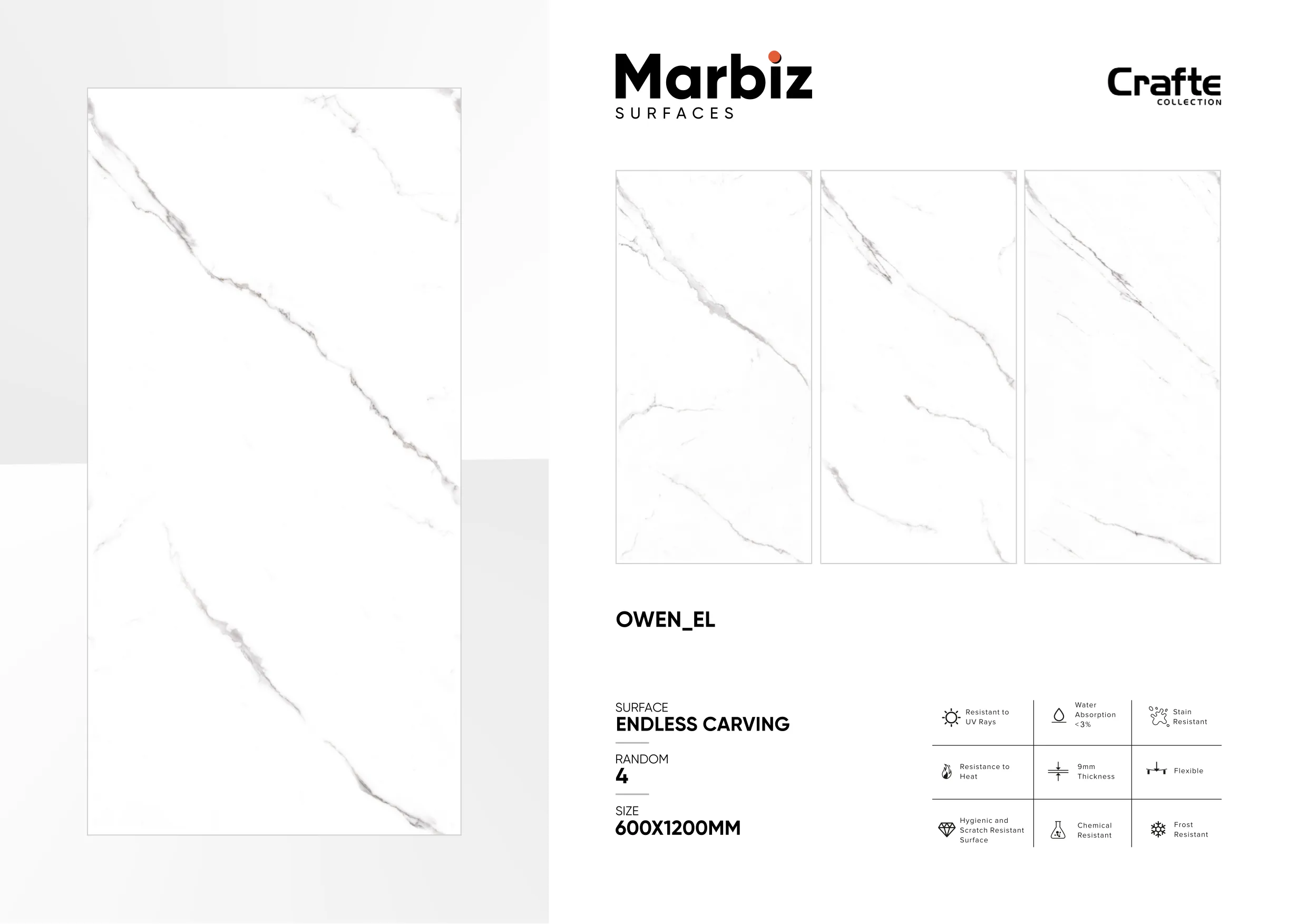 Crafte 600x1200mm White Endless 97