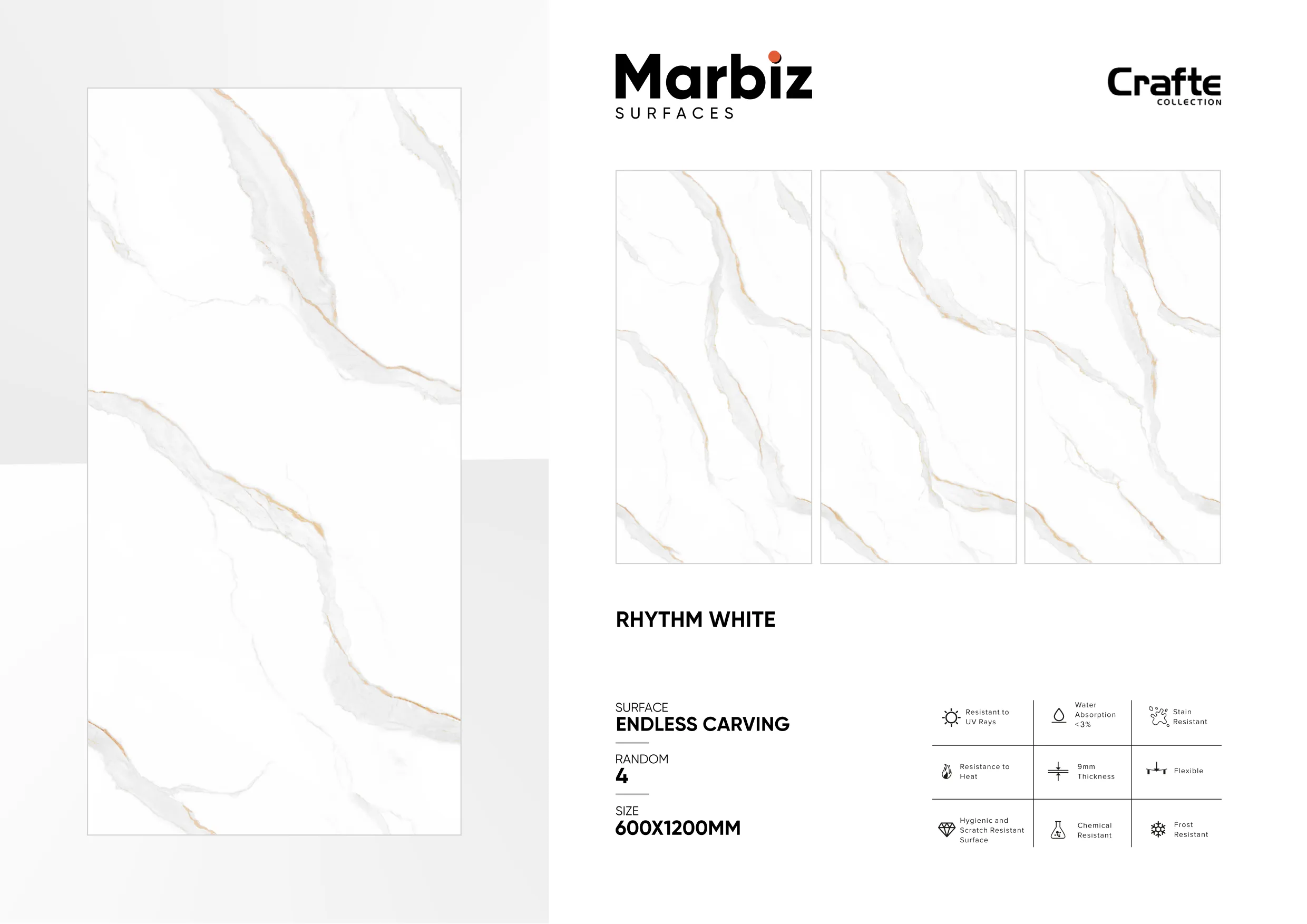 Crafte 600x1200mm White Endless 99