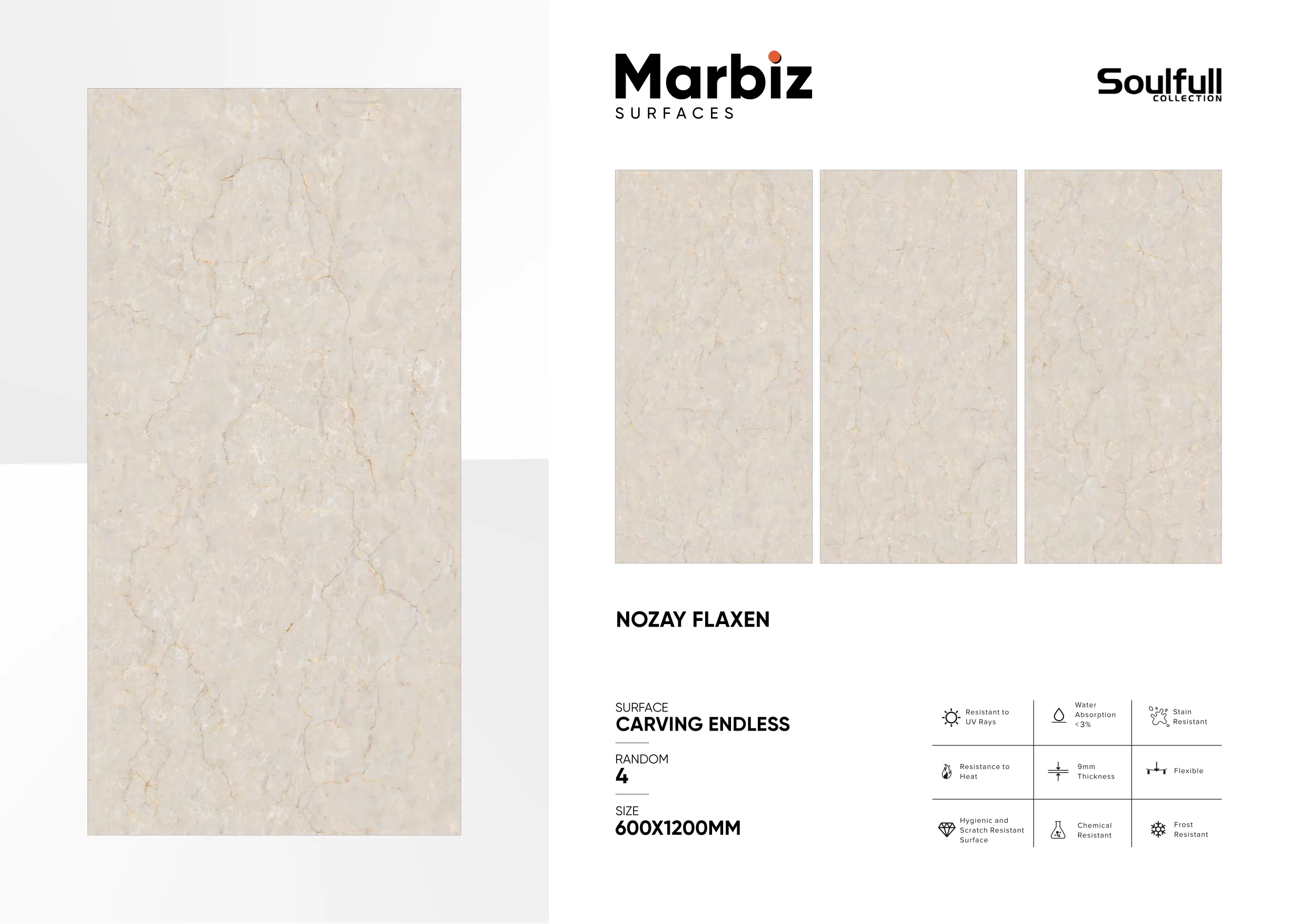 Soulfull 600x1200mm Carving Endless 125