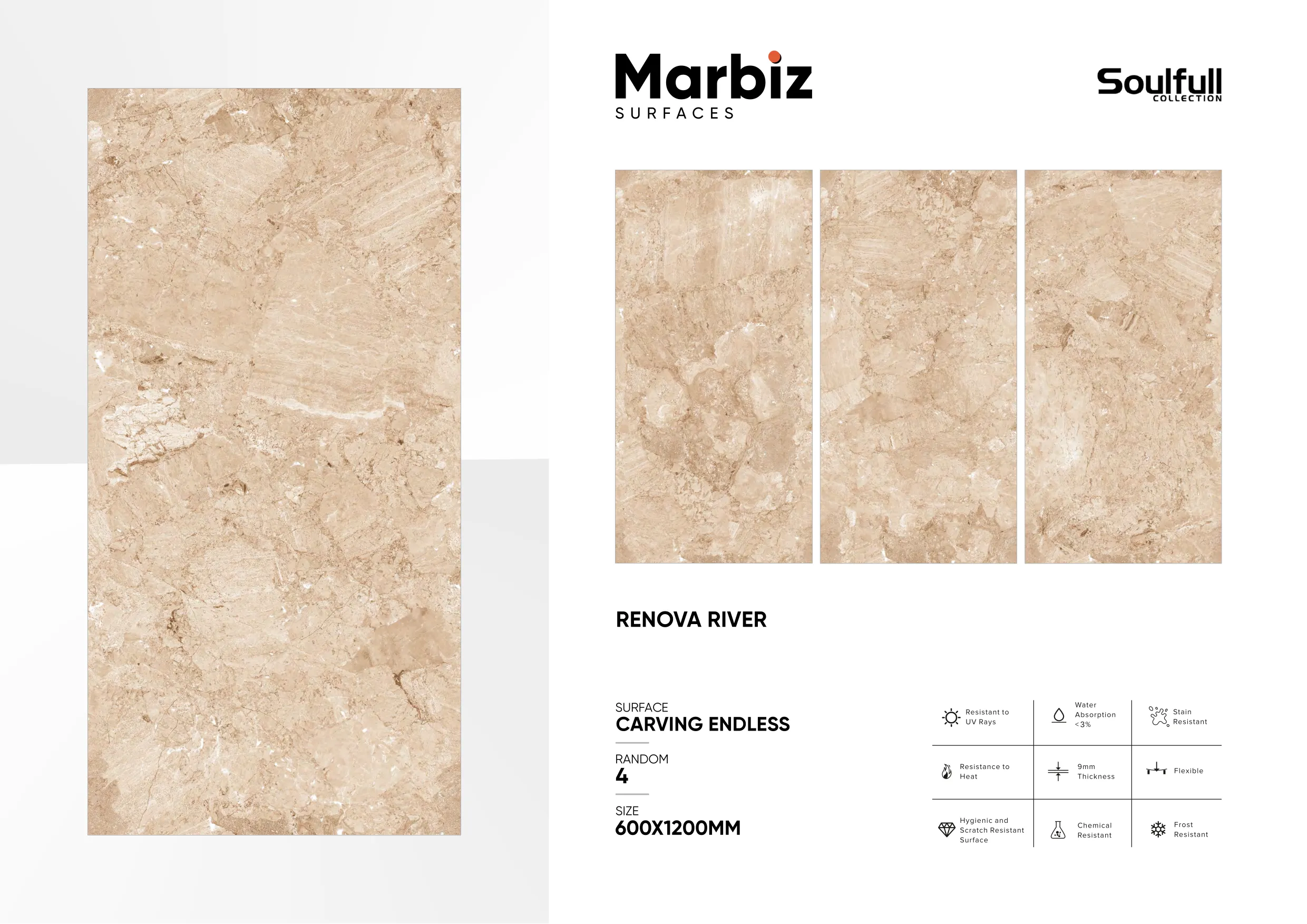 Soulfull 600x1200mm Carving Endless 145