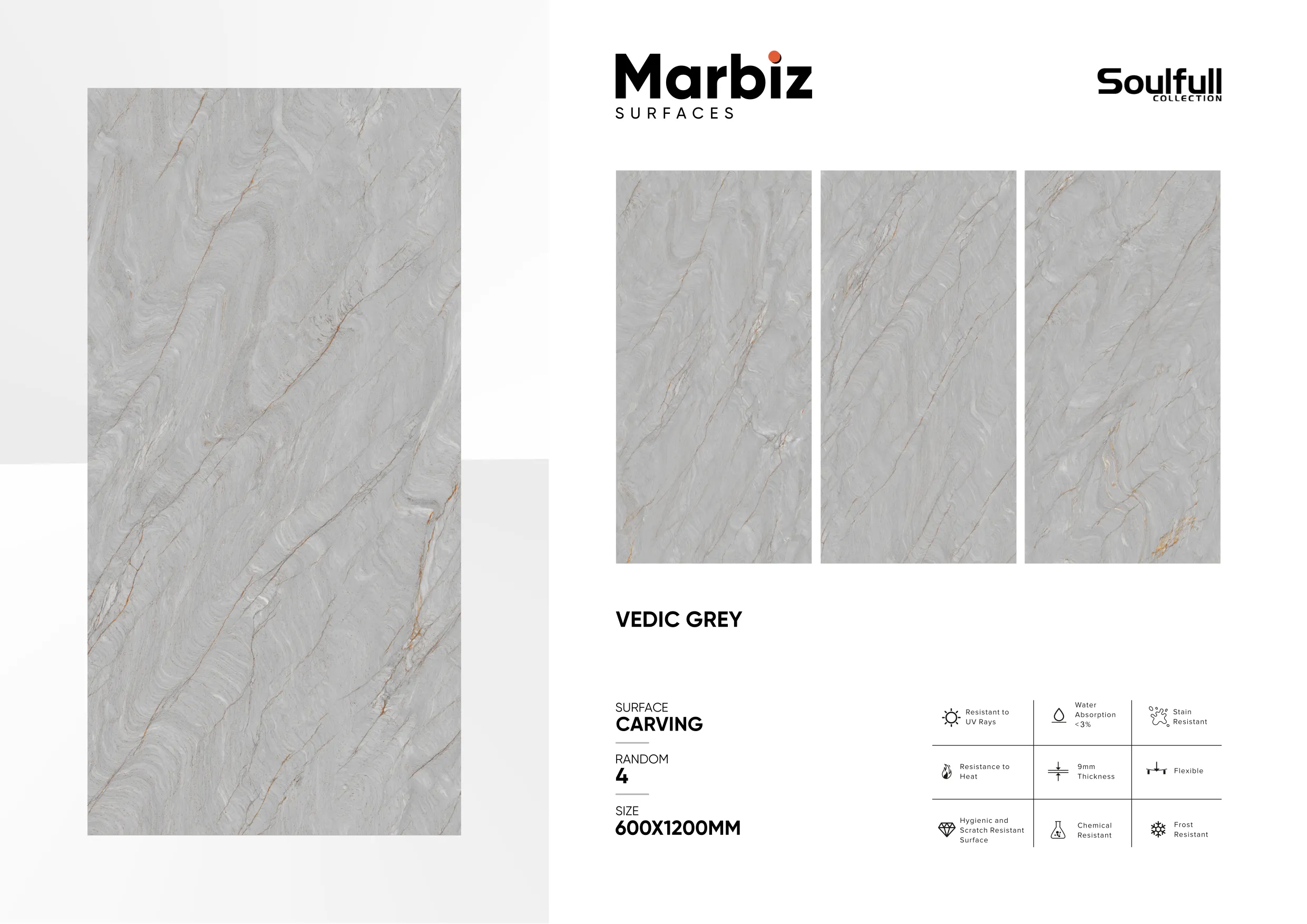 Soulfull 600x1200mm Carving Random 105