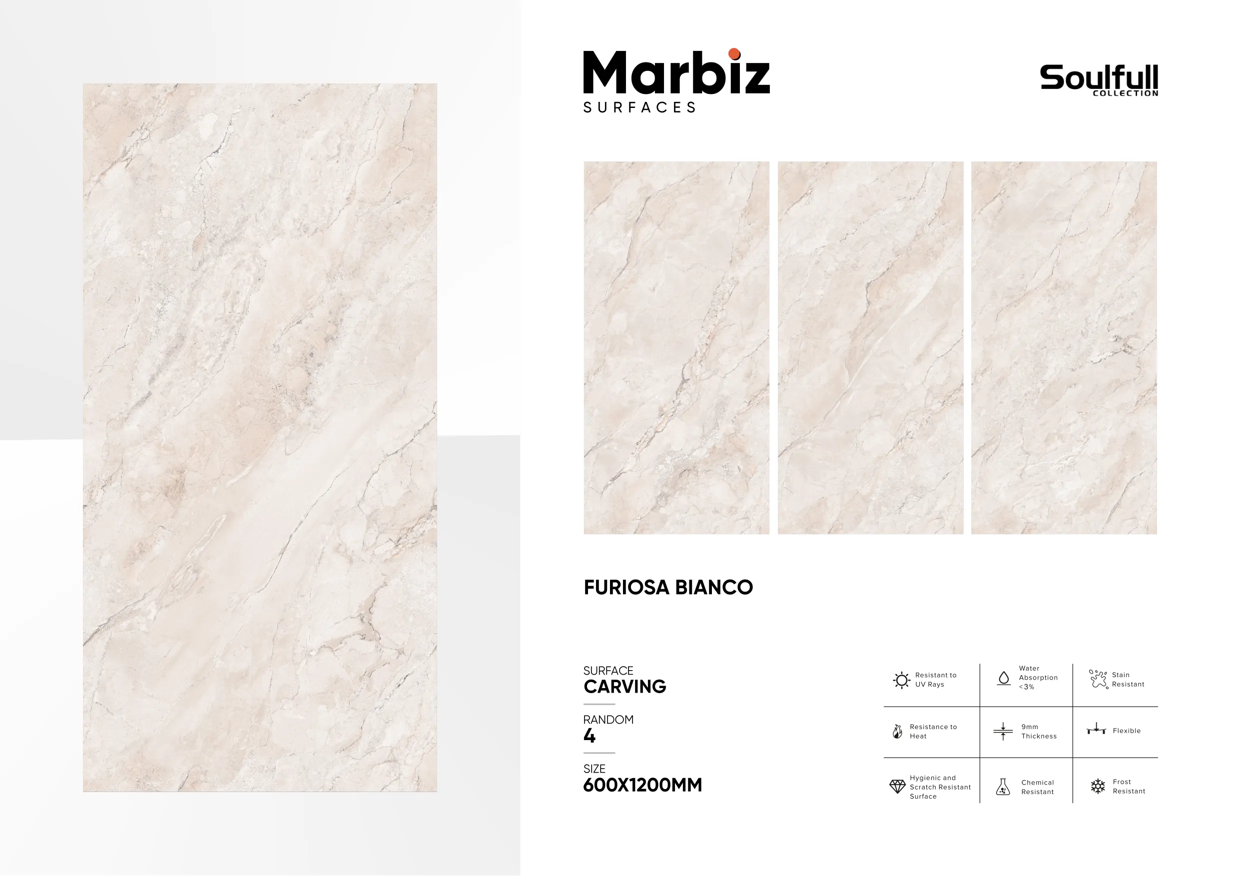 Soulfull 600x1200mm Carving Random 165