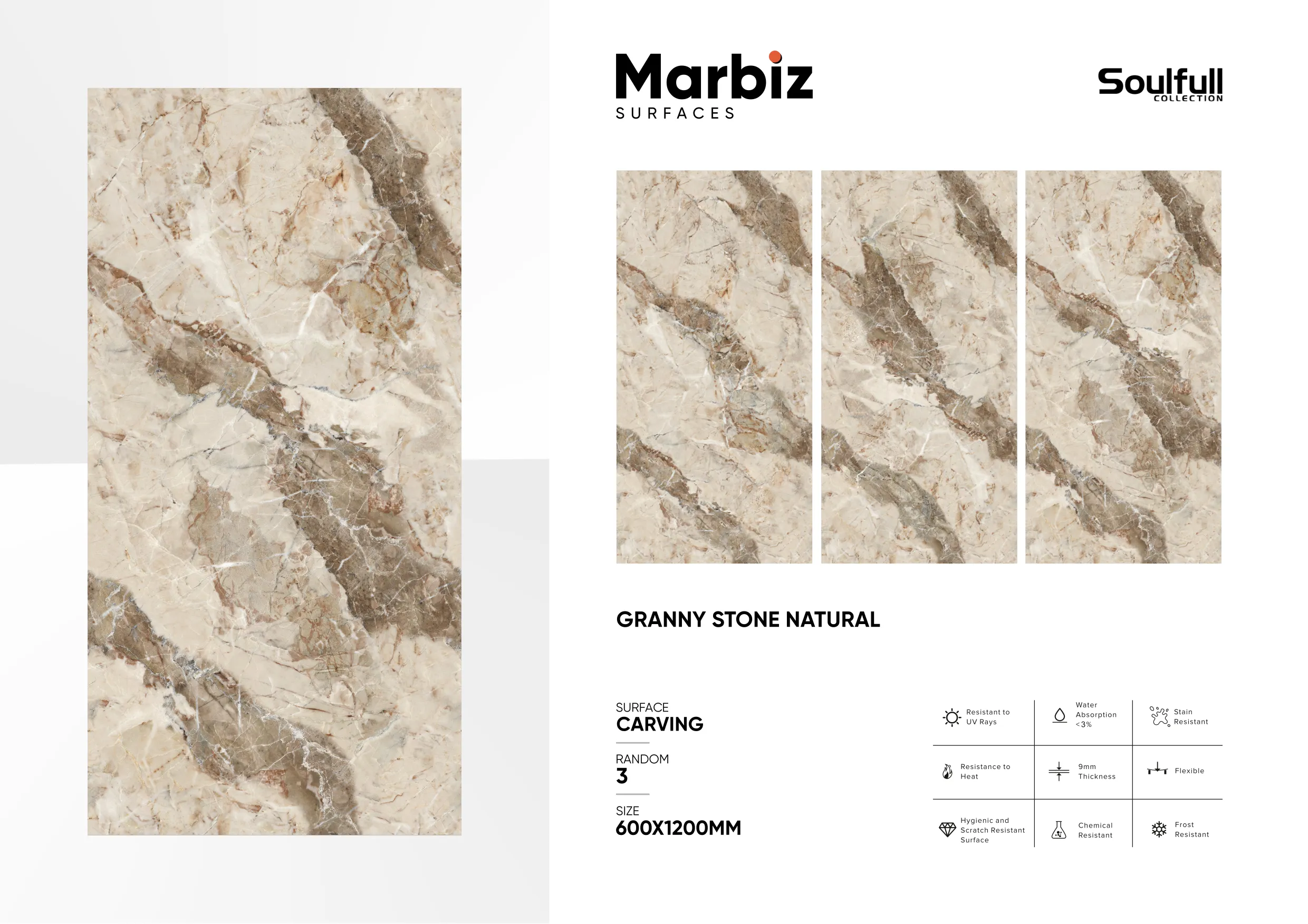 Soulfull 600x1200mm Carving Random 169