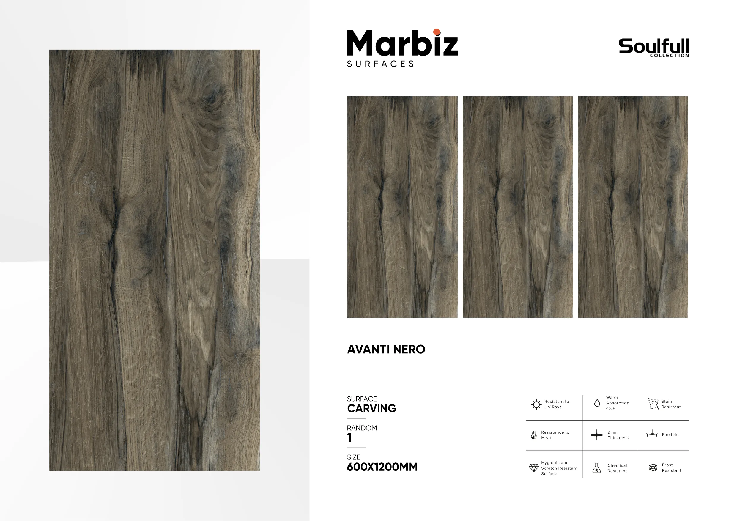 Soulfull 600x1200mm Carving Random 201
